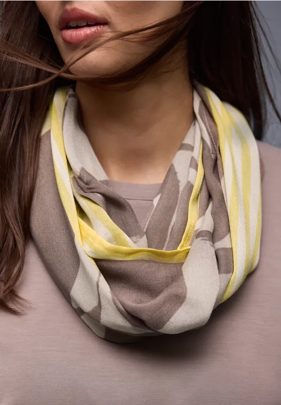 Foulard loop à motifs light terra mocha