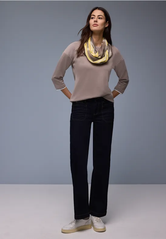 Foulard loop à motifs light terra mocha