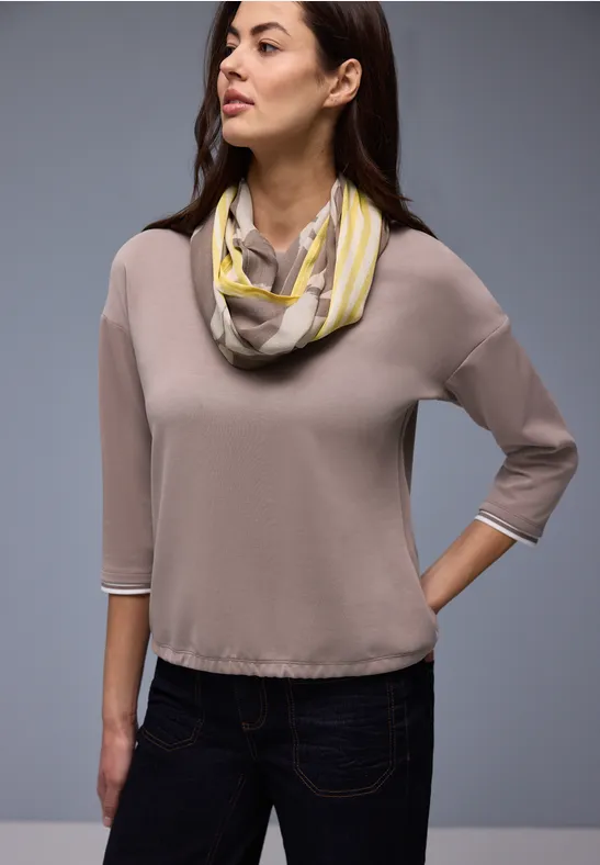 Foulard loop à motifs light terra mocha