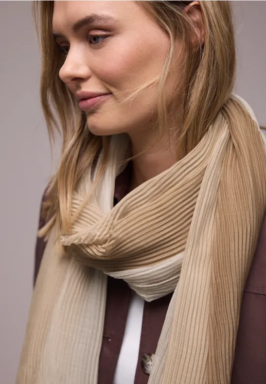 Langer Schal mit Farbverlauf hatch brown