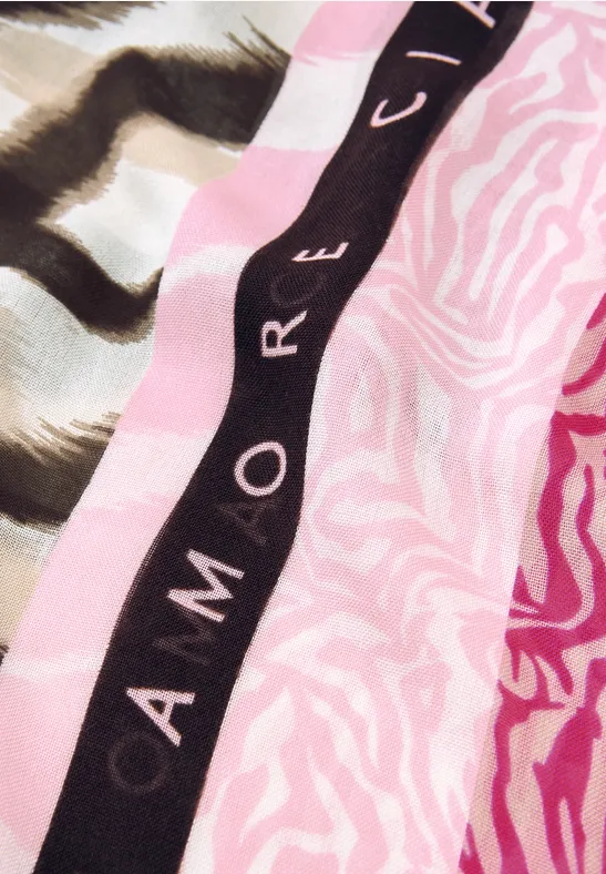 Modal lussjaal met patroonmix magenta dream