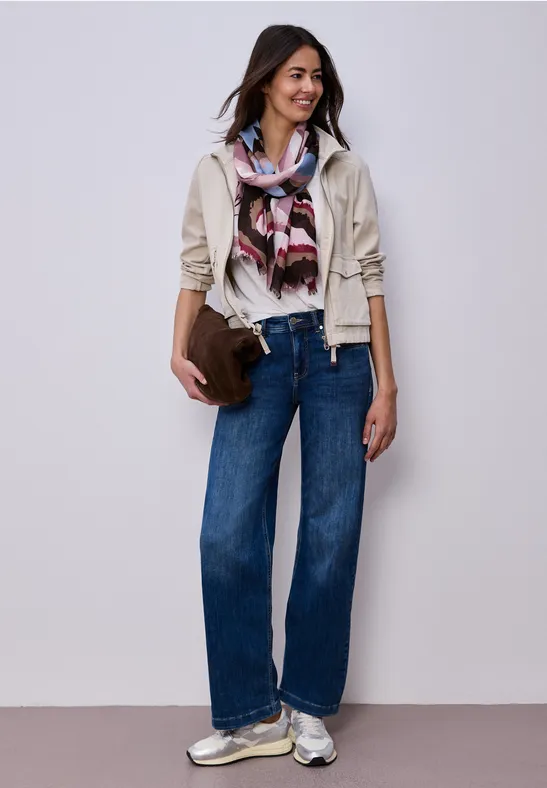 Foulard avec motif multicolore et wording multicolor