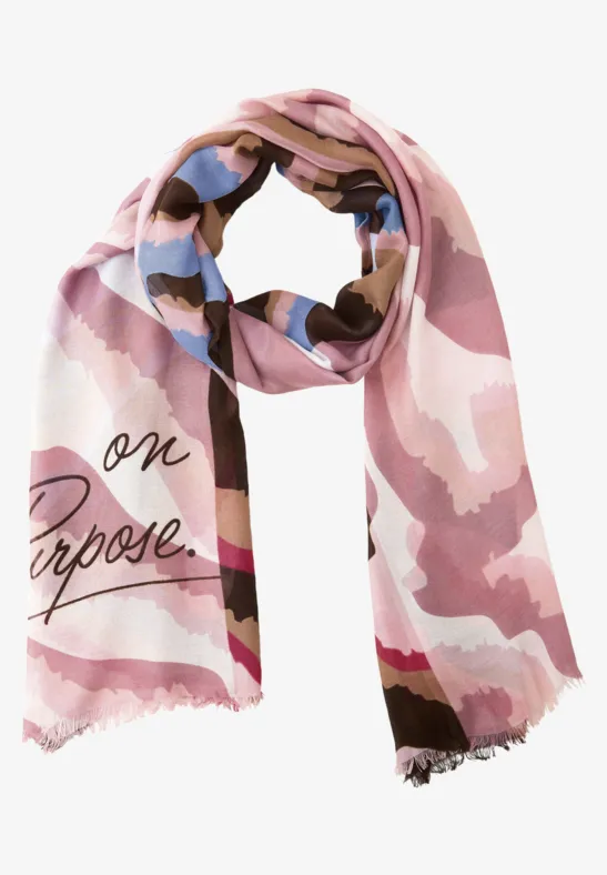 Foulard avec motif multicolore et wording multicolor