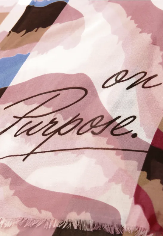 Foulard avec motif multicolore et wording multicolor