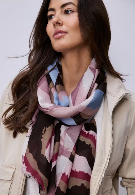 Foulard avec motif multicolore et wording multicolor