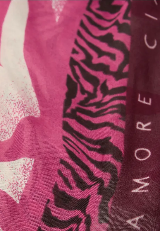 Modal sjaal met zebraprint magenta dream
