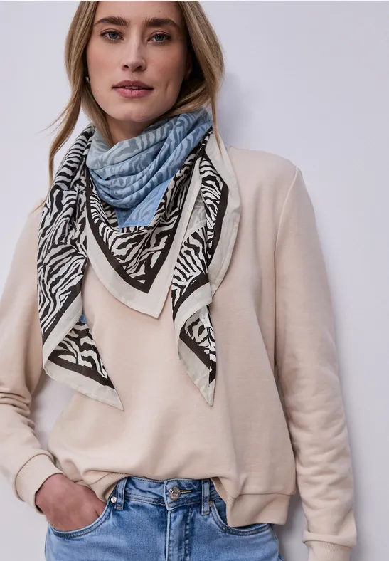 Foulard triangulaire avec motif graphique drift blue