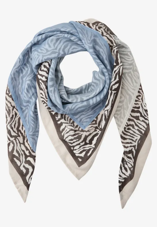 Foulard triangulaire avec motif graphique drift blue