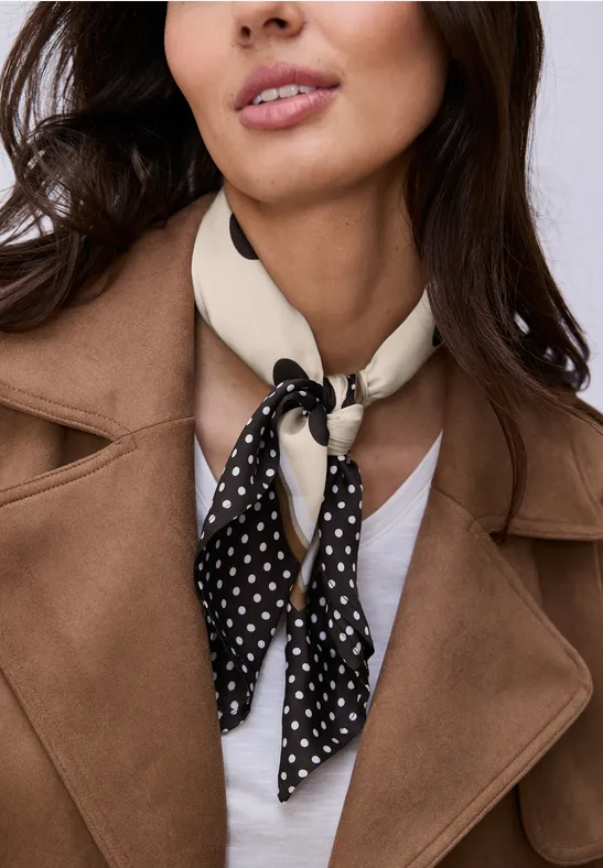 Foulard en velours à pois espresso brown