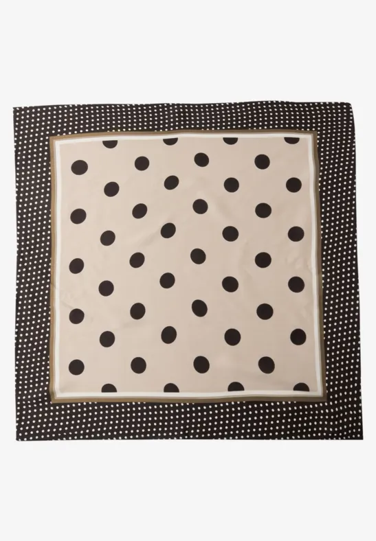 Foulard en velours à pois espresso brown