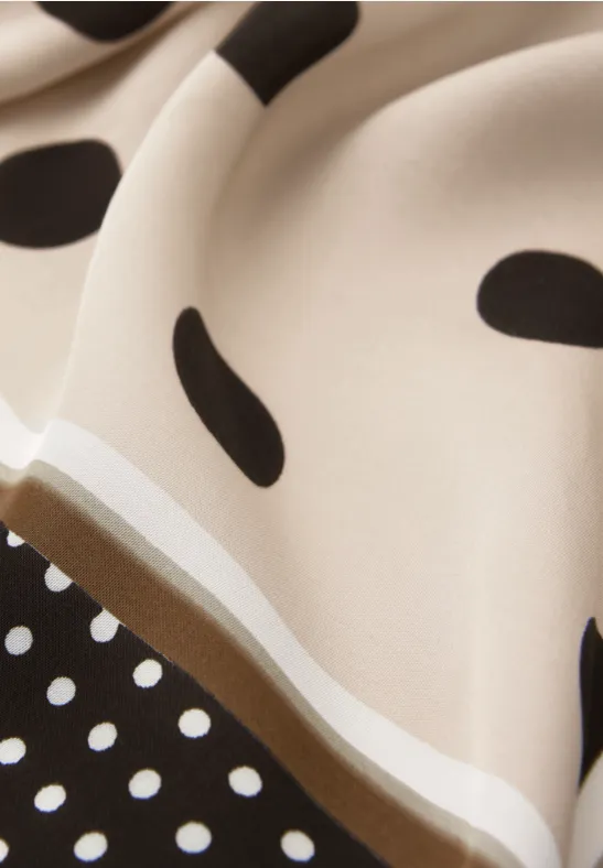 Foulard en velours à pois espresso brown