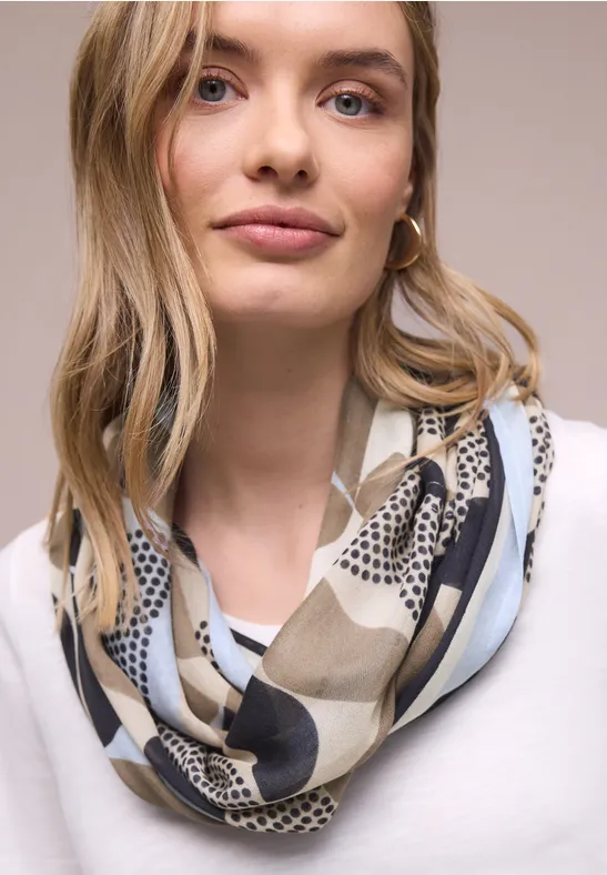 Foulard loop avec motif graphique tempest blue