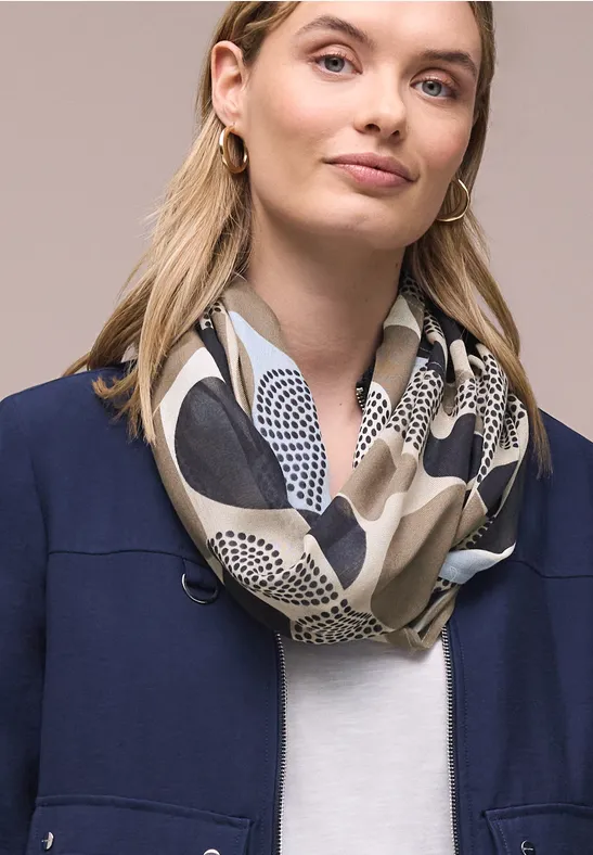 Foulard loop avec motif graphique tempest blue