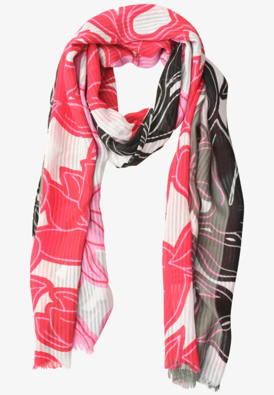 Sjaal met bloemenpatroon multicolor