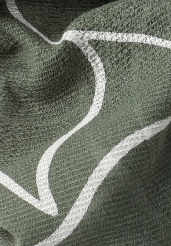 Foulard triangulaire avec impression de feuilles bound green