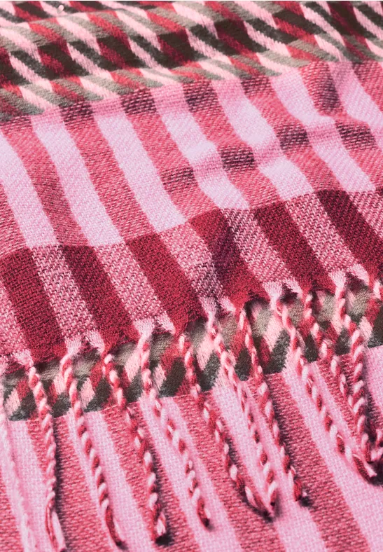 Sjaal met pied-de-poule patroon vintage red