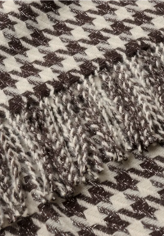 Sjaal met houndstooth-patroon en glitters auburn brown