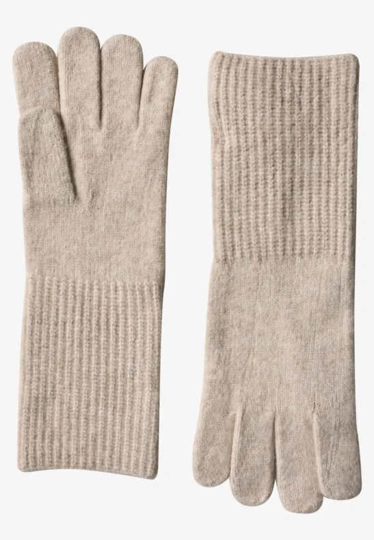 Fijngebreide handschoenen Soft Sand Mel.