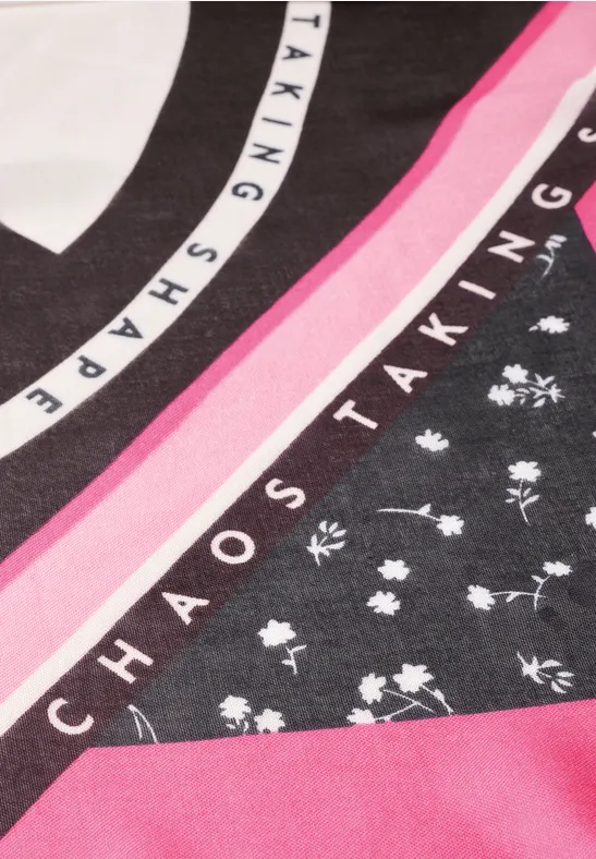 Vierkante sjaal met grafische print multicolor