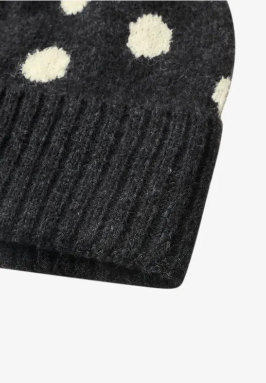 Muts met stippenpatroon armor grey mel.