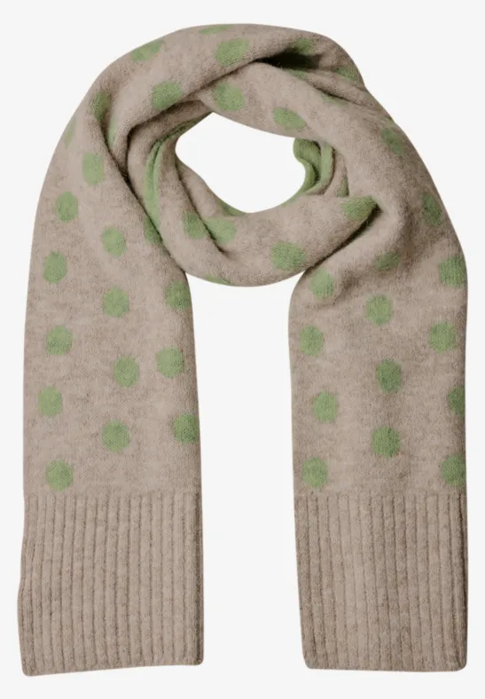 Longue écharpe à motifs de pois clay sand mel.
