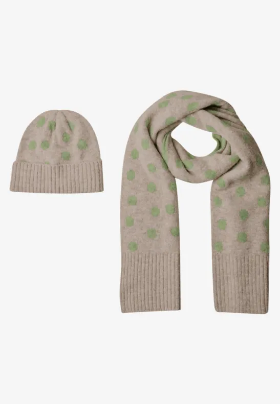 Longue écharpe à motifs de pois clay sand mel.