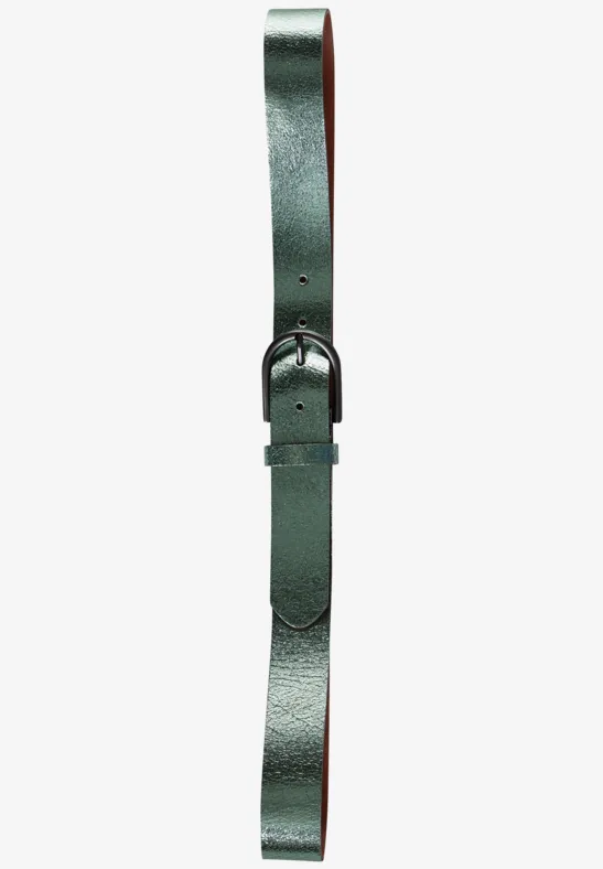 Leren riem light spring green