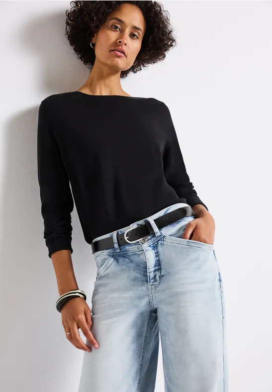 Leren riem Black