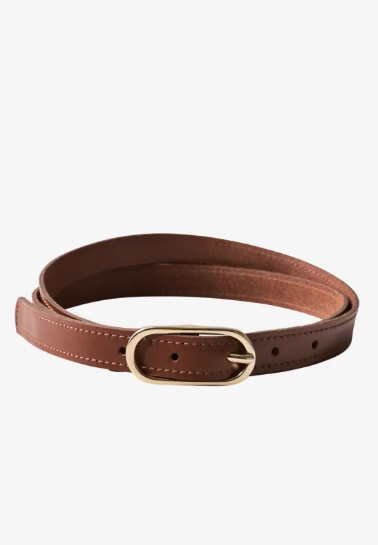 Smalle riem cognac
