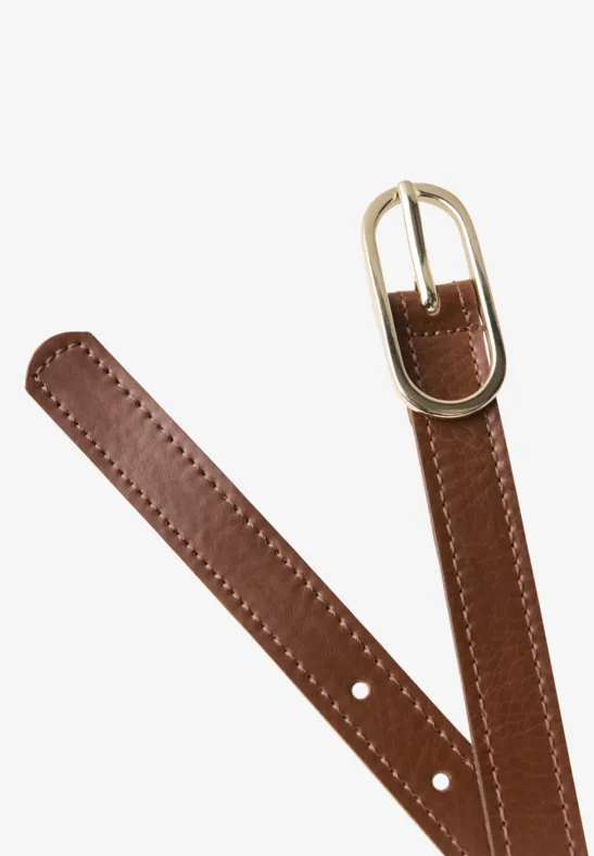 Smalle riem cognac