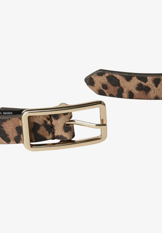 Ceinture étroite en cuir Léo strong camel