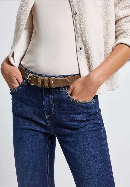 Velorus riem met klinknagels cognac