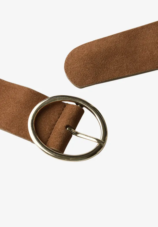 Ceinture en velours cognac