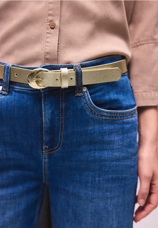 Metallic Gürtel light gold dull