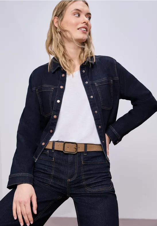 Gürtel aus Velours im Boho-Look cognac