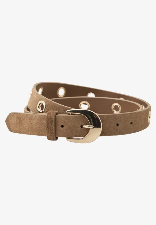 Riem met klinknagels cognac