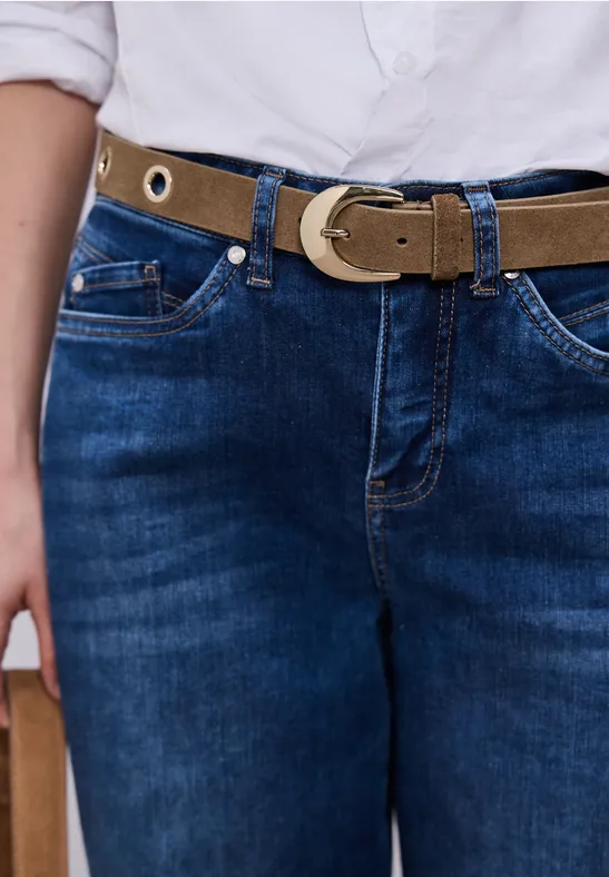 Riem met klinknagels cognac