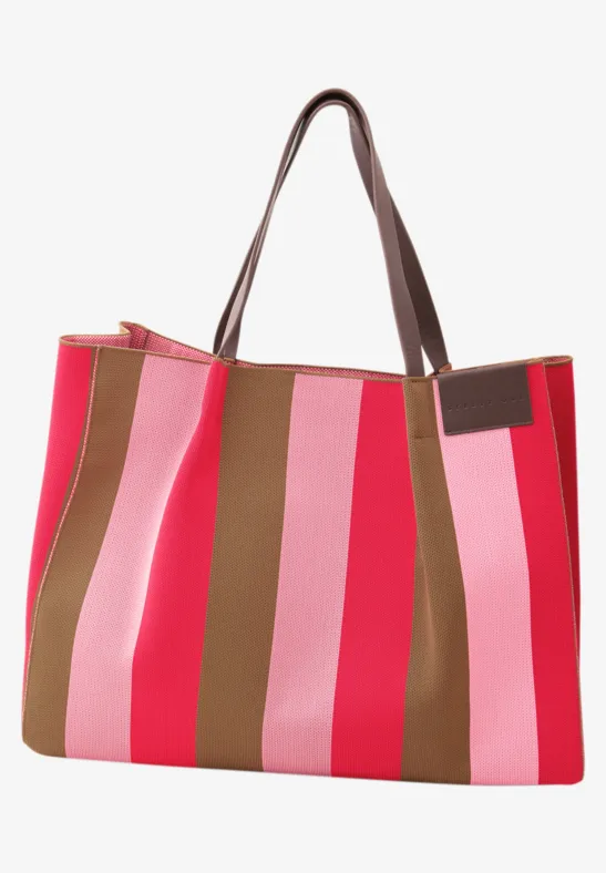 Shopper à rayures multicolor