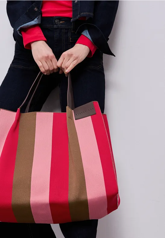 Shopper à rayures multicolor