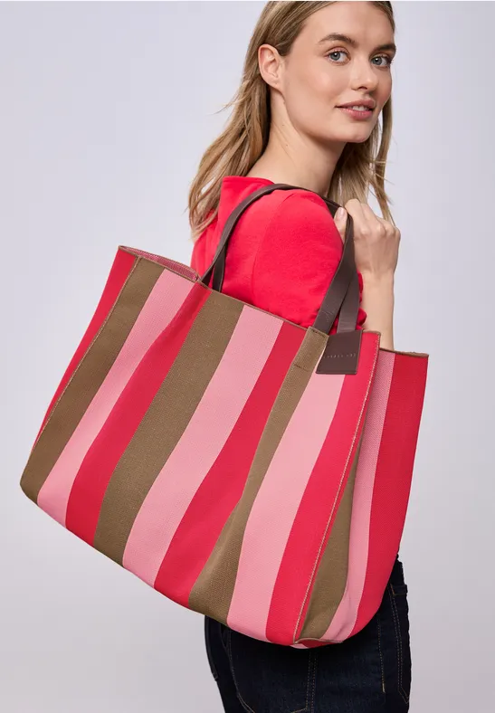 Shopper à rayures multicolor