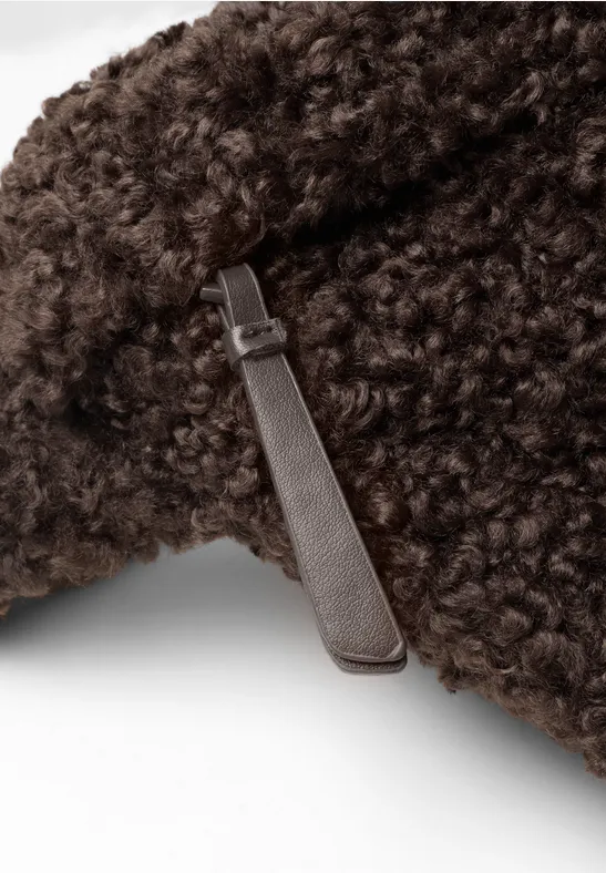 Teddy-schoudertas in effen kleur auburn brown