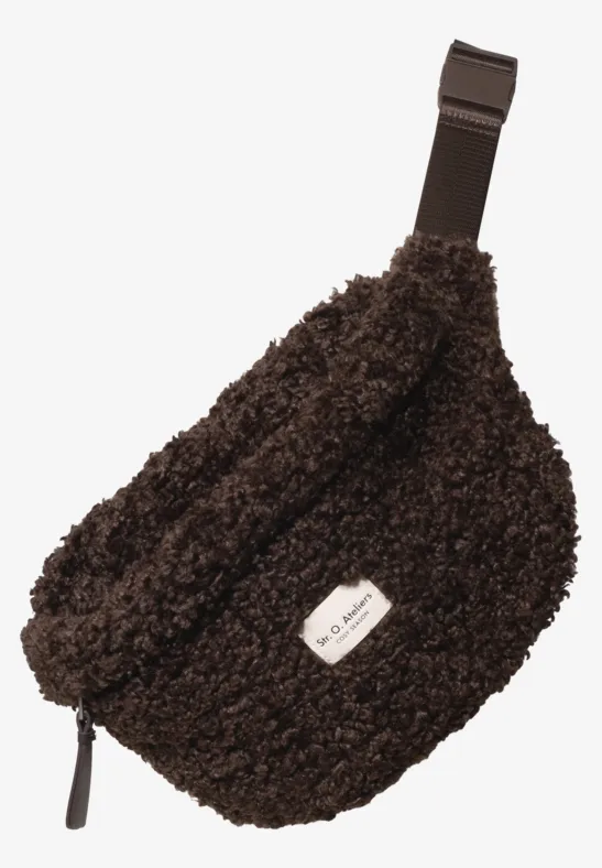 Teddy-schoudertas in effen kleur auburn brown