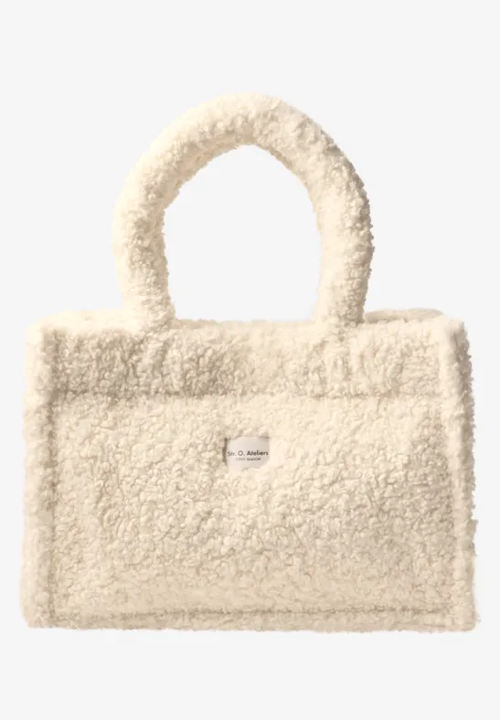 Teddy-draagtas in effen kleur barley beige