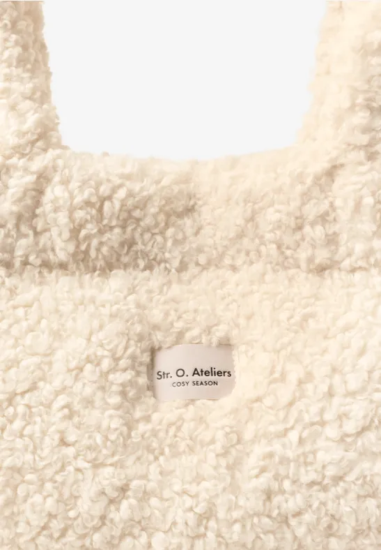 Teddy-draagtas in effen kleur barley beige