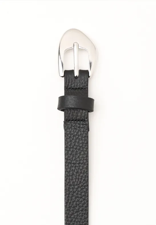 Schmaler Gürtel mit Dekoschnalle Black