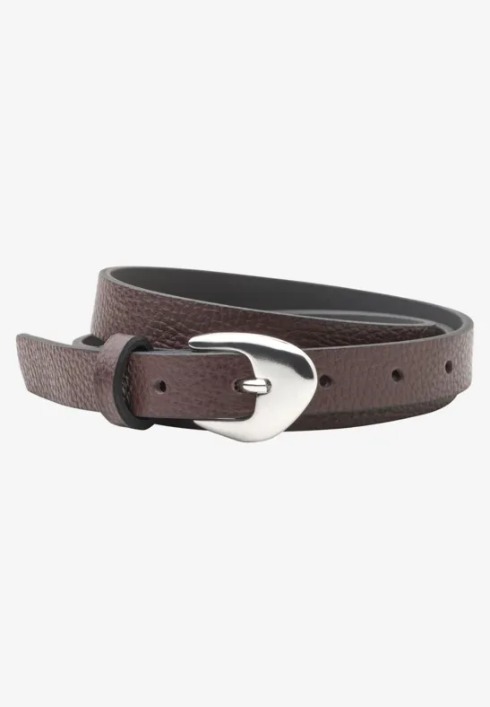 Smalle riem met decoratieve gesp rustic rouge