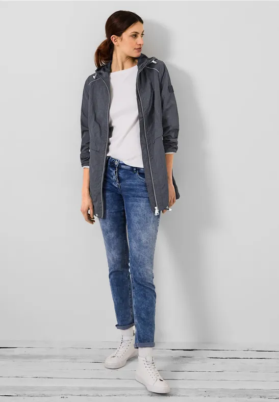 Langer Windbreaker navy blue