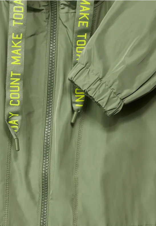 Sportiver Parka mit Kapuze leaf green