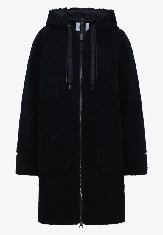 Teddy Mantel mit Kapuze dark navy blue