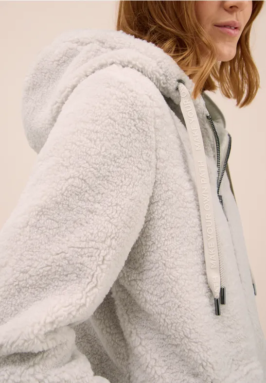 Teddy Mantel mit Kapuze teddy vanilla white